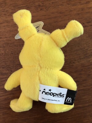 McDonald's 2004 Neopets Happy Meal Plush 4” Toy Yellow Grundo W