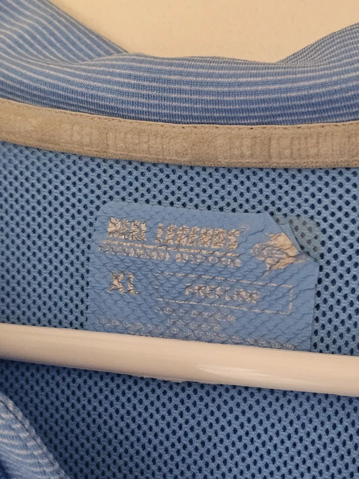 Reel Legends Polo Mens XL Blue Striped Short Sleeve Fishing Shirt 1/4 Zip  - Image 4 of 4