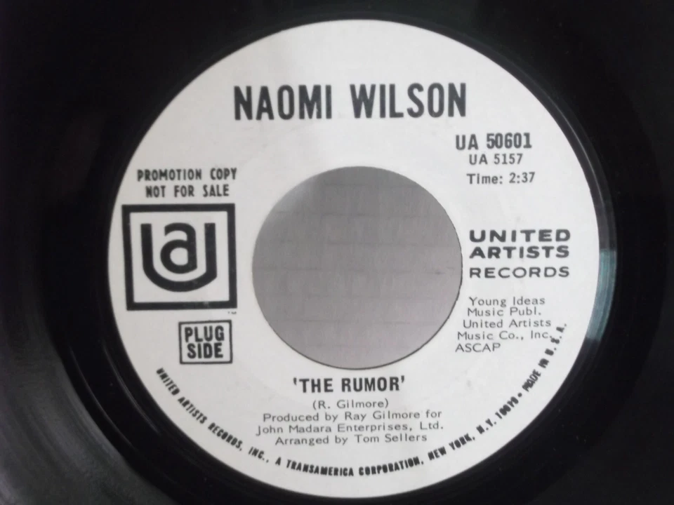 Naomi Wilson,UA 50601,"Do You Feel What I Feel",US,7"45,Northern Soul,PROMO,MINT - Image 2 of 2