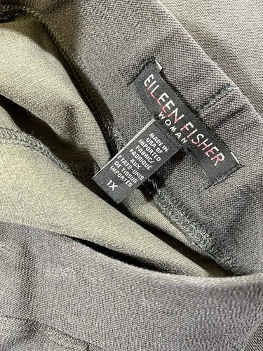 Eileen Fisher Woman’s Grey Viscose Flat Front Elastic Waist Ankle Crop Pant 1X - Picture 8 of 10