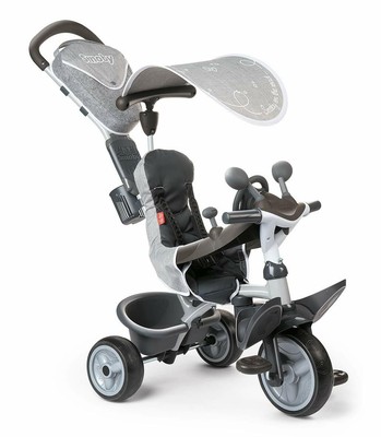 Smoby- Triciclo evolutivo 741202.de tubo de acero. Dirigible por los padres Gris 3032167412027 | eBay