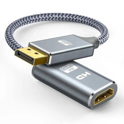 DisplayPort DP HDMI Adapter 4K Nylon DP auf HDMI Konverter Wandler Video Audio