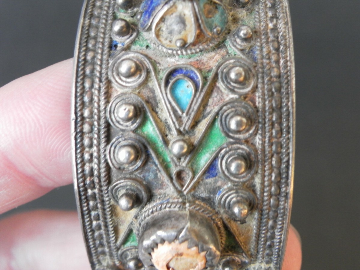 Bracelet Ancien En Argent Massif, Style Traditionnel Ben Yenni - Authentique Et Porté Avec Histoire