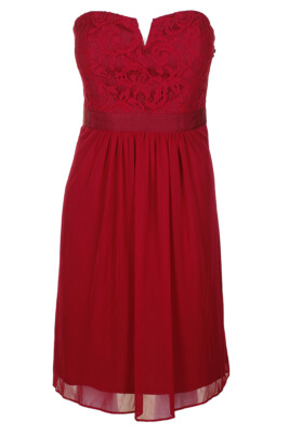 Adrianna Papell Women's Strapless Lace Dress - Cherry - 12 Adrianna Papell Women's Strapless Lace Dress - Cherry - 12