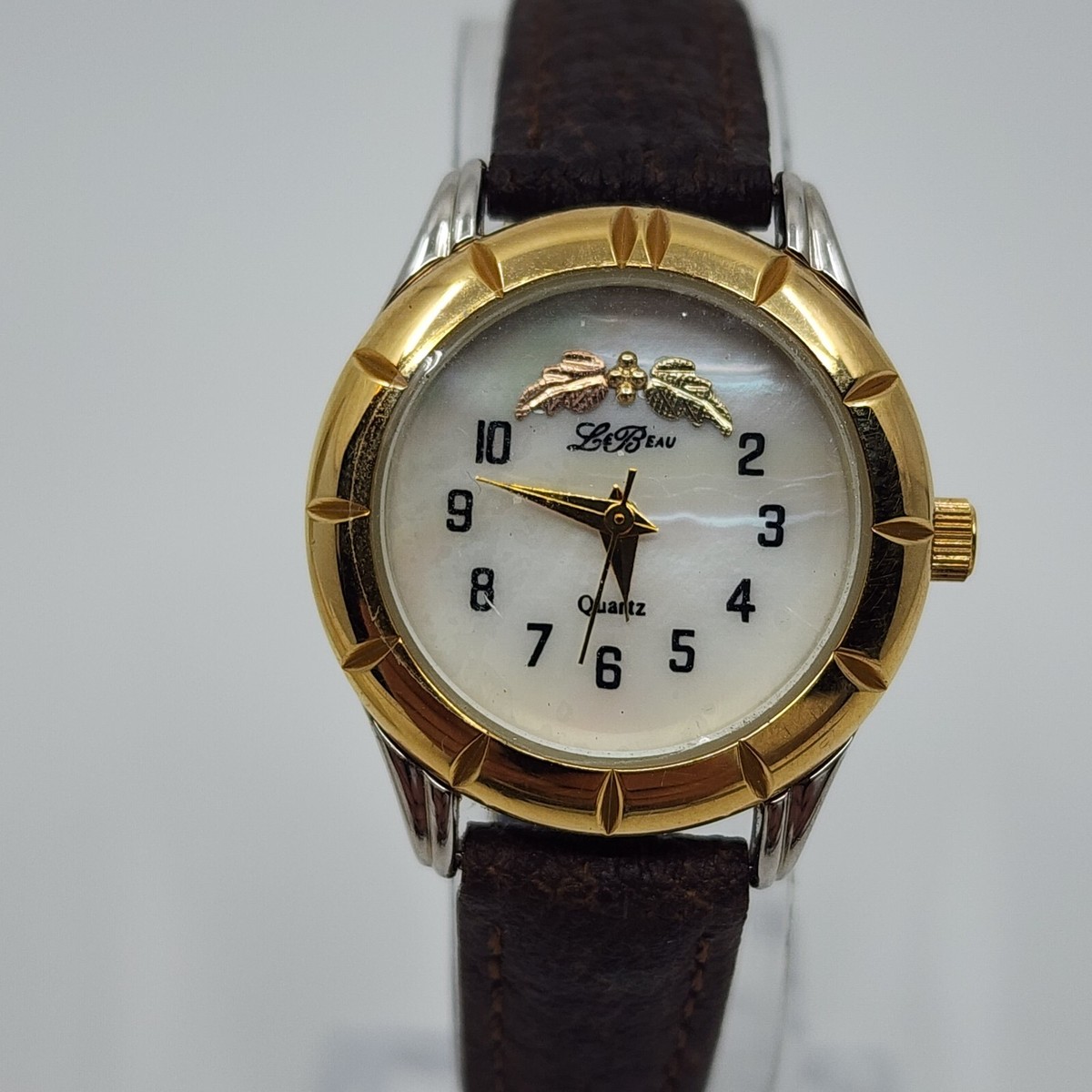 Le Beau Watch Ladies Real Black Hills Gold Bezel W Mop Dial 