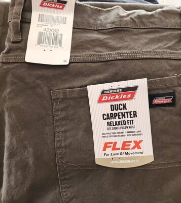 Genuine Dickies #11577 NEW Men's Relaxed Fit Flex Duck Carpenter Pants 42x32