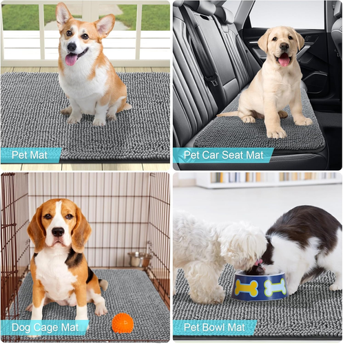Dog Door Mat for Muddy Paws 30X20, Absorbs Moisture and Dirt, Absorbent Non-Slip - Picture 8 of 12