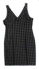Michael Kors Women's Black Checked V Neck Dress Ret $135 New