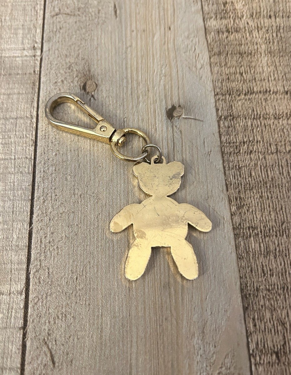 PRADA。ベアーキーホルダー PRADA Purple Cream & GOLD BEAR Key Chain Ring Charm