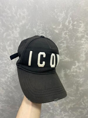 DSQUARED2 ''ICON'' Black Adjustable Baseball Cap One Size
