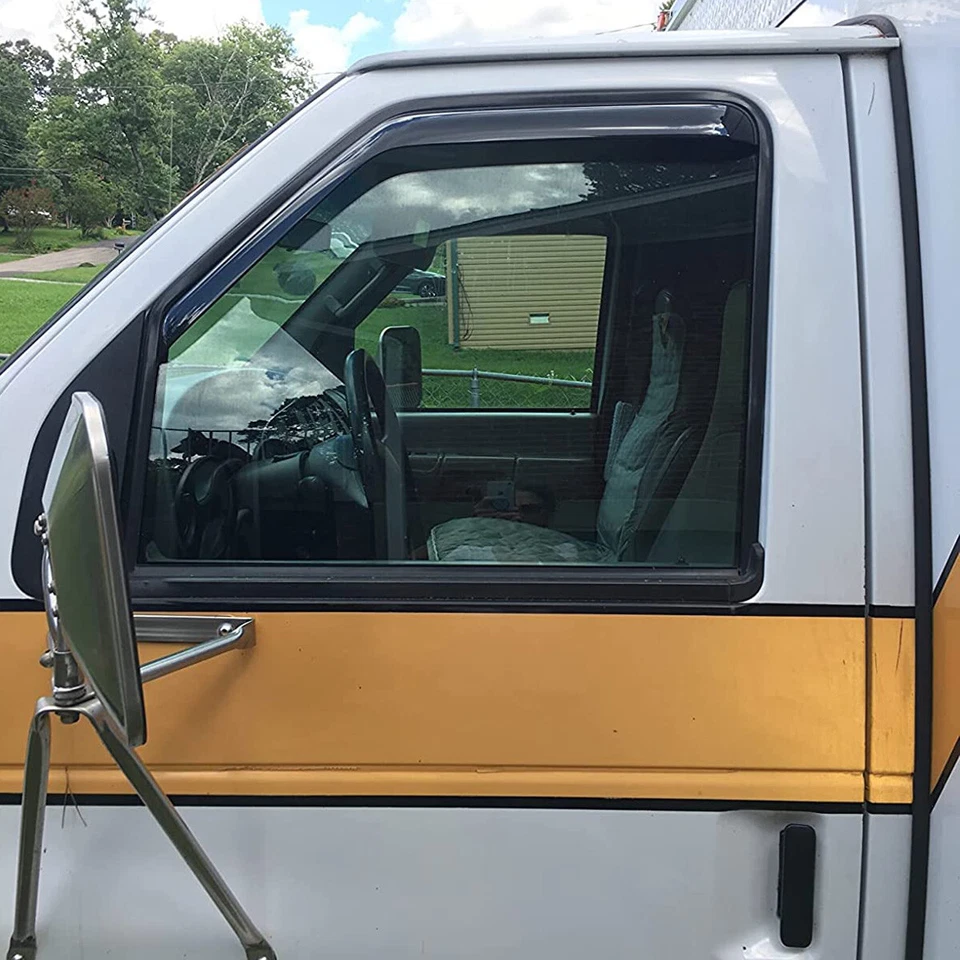 In-Channel Window Visor Sun Rain Guard for 1992-2006 Ford E150 Econoline Foto 3 de 4