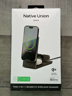 Native Union Rise 3-in-1 Wireless Charger for Apple iPhone - NEW, SEALED