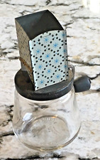 Vintage ANDROCK Nut Grinder Chopper Metal Starburst top Glass Jar Made in USA