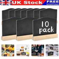 10x Mini Rectangle Chalkboards Double Sided Black Board for Message Signs Labels
