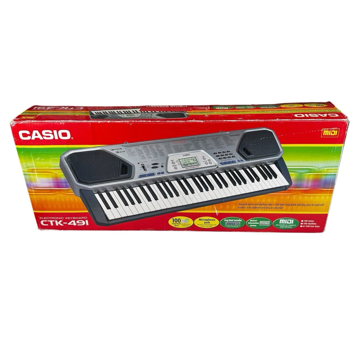 Casio CTK-491 100 Song Bank Electronic Keyboard Piano Works | eBay