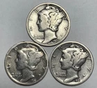 1931, 1931-D and 1931-S 10C Mercury Dimes 90% Silver (See Description)
