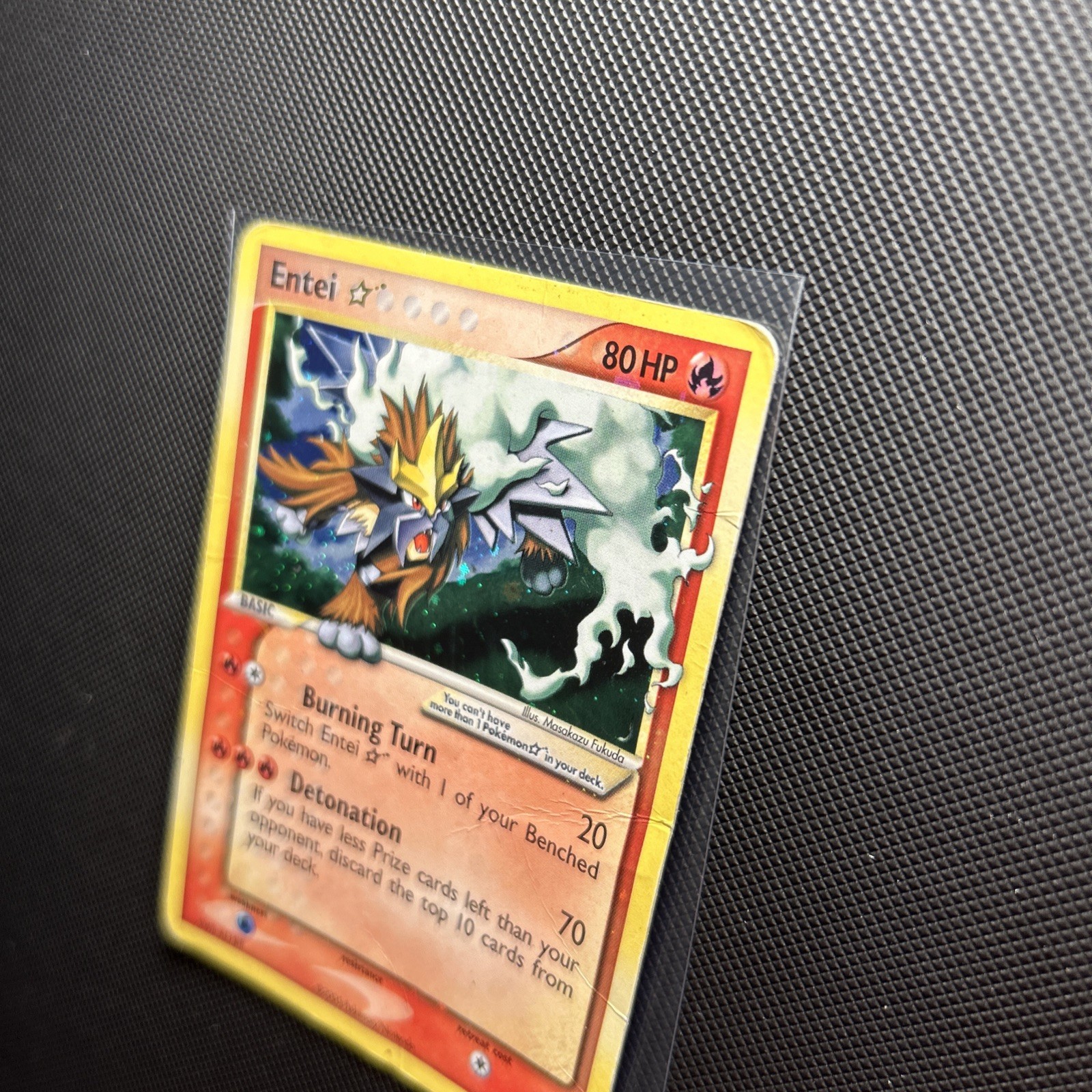 2005 POKEMON EX UNSEEN FORCES GOLD STAR #113 ENTEI-HOLO view 4