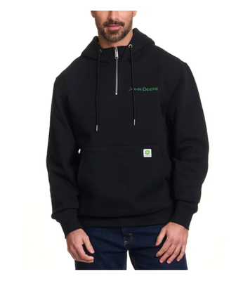 #ad #ad John Deere Men#x27;s Quarter Zip Hoodie Black Size XL $22.99