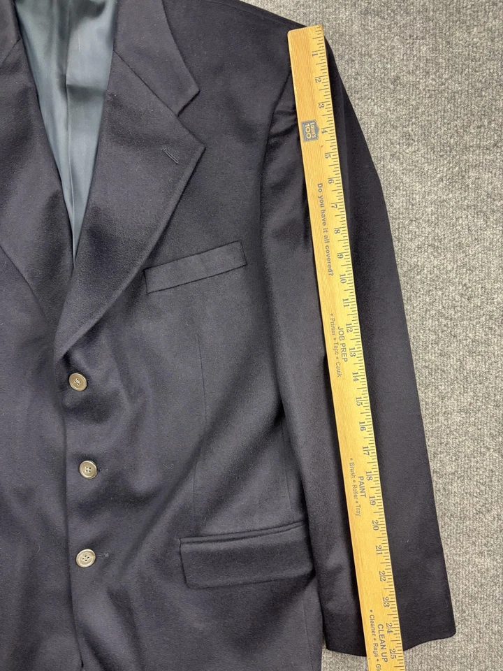 Neiman Marcus Blazer Mens Large Navy Blue 100% Cashmere Sport Coat Jacket USA - Image 3 of 4
