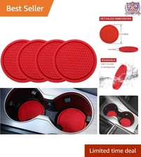 Car Cup Coaster 4PCS Silicone Non-Slip Drink Holders for Vehicle Office Home