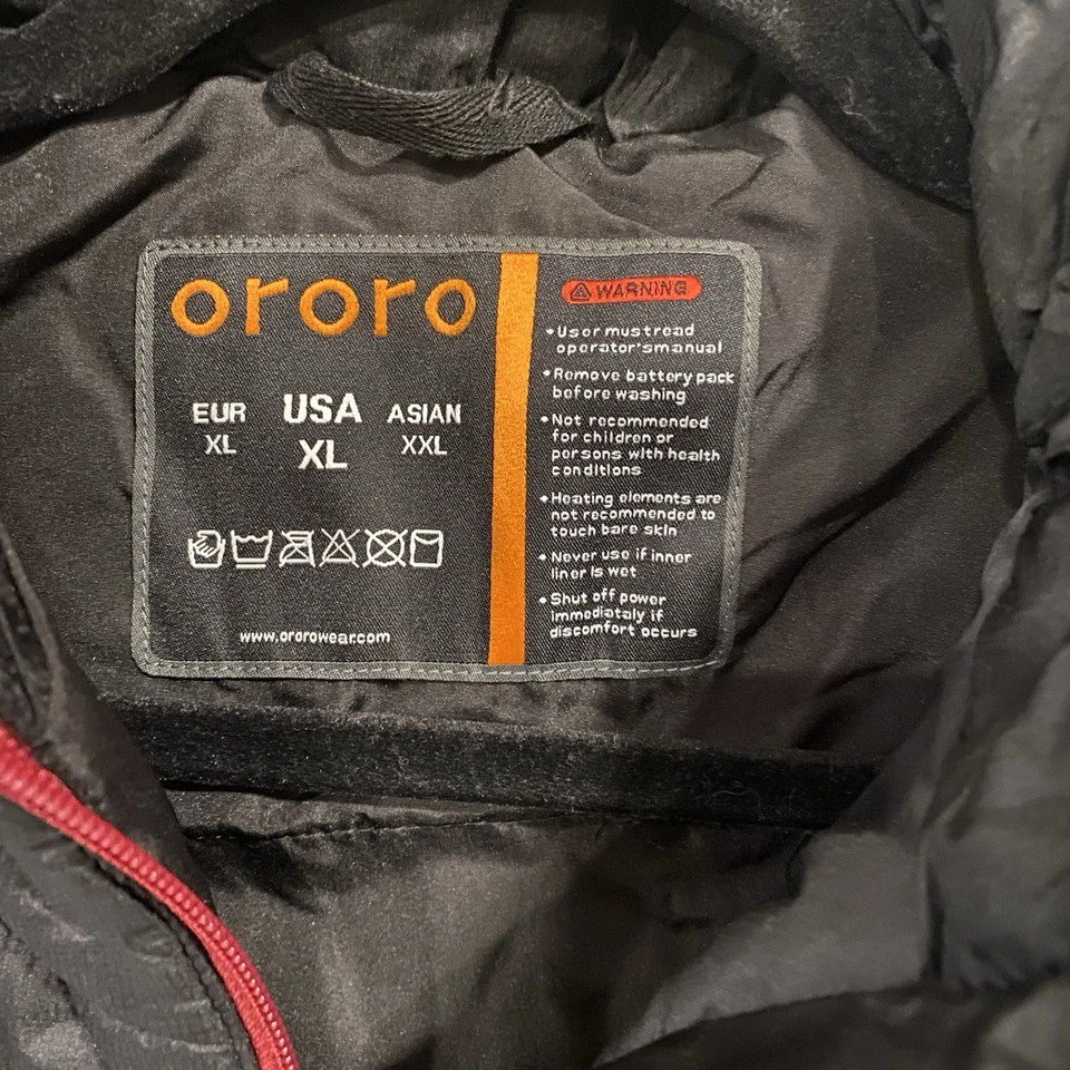 Woman’s ORORO Heated Padded Vest Black Size XL Full Zip NEW With Battery Charger - Image 3 of 4
