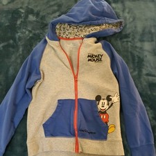 Disney Parks Unisex Youth M Mickey Mouse Zip Up Sweatshirt Jacket Gray
