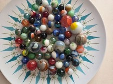1 lb Lot of Mixed Marbles Shooters Agates Glass Variety 22