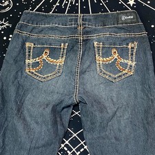 Rewash Jeans Women's 1 Blue Cotton Denim Skinny Faded Workwear Travel Stretch