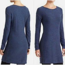 New NWT 108.00 Athleta Blue Marbled Sweater Dress Large L