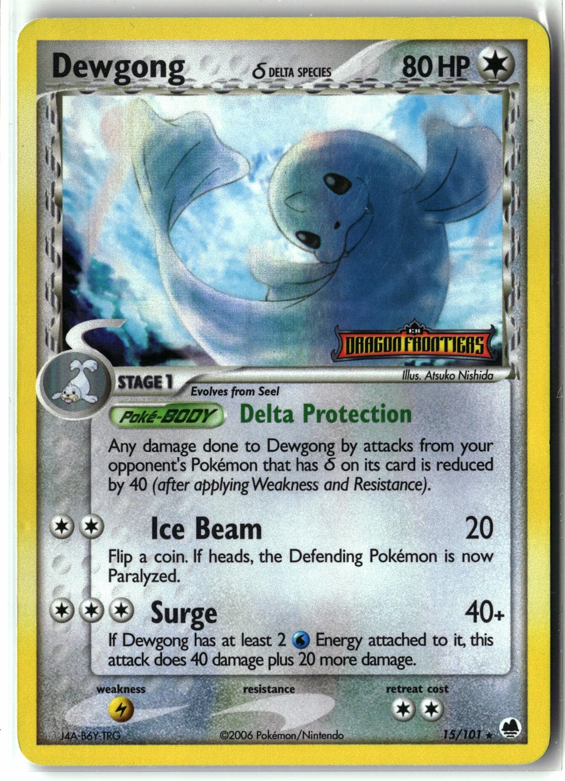 2006 Dewgong ⭐️ 15/101 Holo Delta Species Stamped Dragon Frontiers Pokemon MP