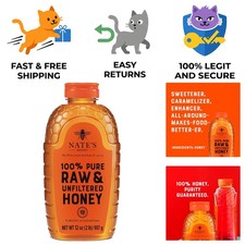 32oz Pure Raw  Unfiltered Honey - Natural Sweetener, Gluten Free