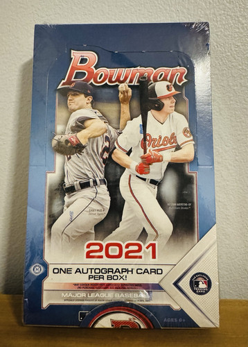 2021 BOWMAN BASEBALL FACTORY SEALED HOBBY BOX 24 PACKS 1 AUTO W/FREE SHIPPING!