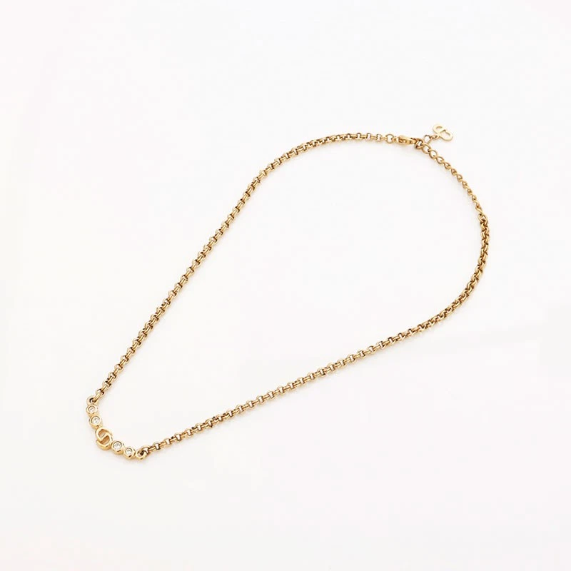 Collana Christian Dior CD logo strass oro WS10099