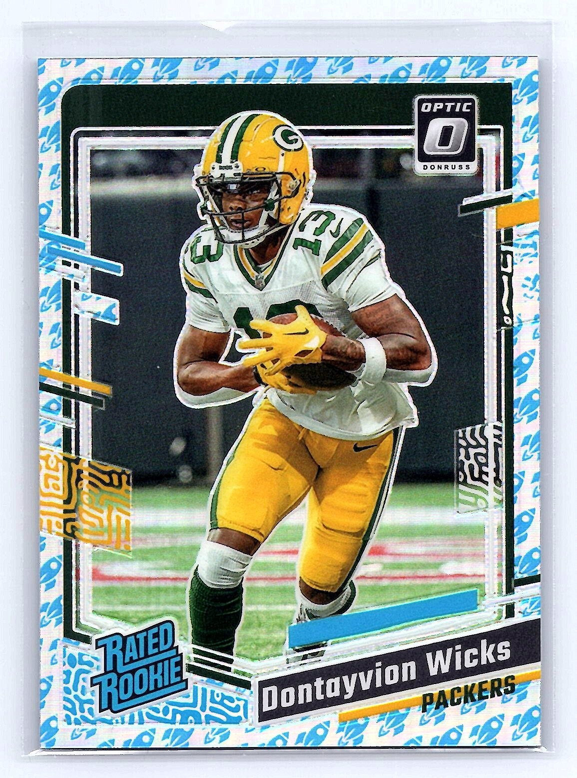 Dontayvion Wicks 2023 Donruss Optic #249 Rocket SSP Rookie