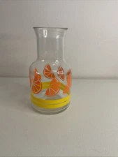 Vintage Carafe 1970s Orange Slice Clear Glass Libbey of Canada Pitcher