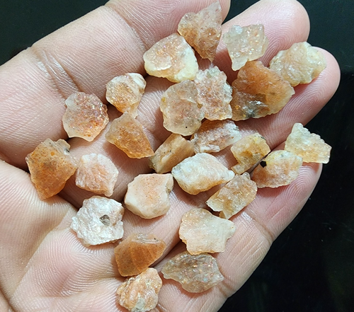 9-13 MM Rare A+ Sunstone Crystal & Mineral Rough 25 Piece Orange Sunstone Rough - Picture 2 of 8