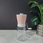 Vintage Federal Housewares Pink and White Clear Glass Nut Grinder with Top