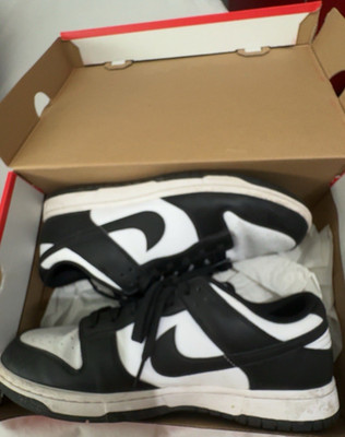 Nike Dunk Low Panda Black White Leather Sneakers Men's Athletic Shoes