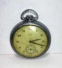 Antique Silver Tone Case Men's Open Face Elgin Pocket Watch