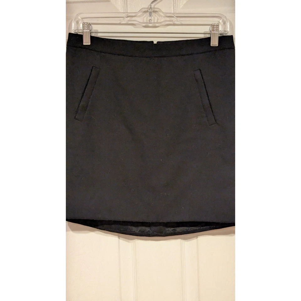 J. Minifalda Crew negra mezcla de lana carrera oficina trabajo profesional talla 2 Foto 2 de 4