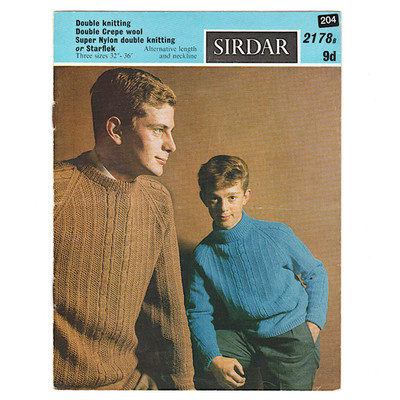 60er Jahre Pullover Strickanleitung für Jugendliche (32-36 cm) - Sirdar 2178B