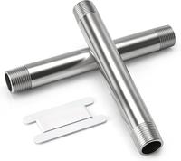 "2 StüCk 200MM 3/4\" AußEngewinde × 3/4\" AußEngewinde BSP Edelstahl 304 Rohrversch"