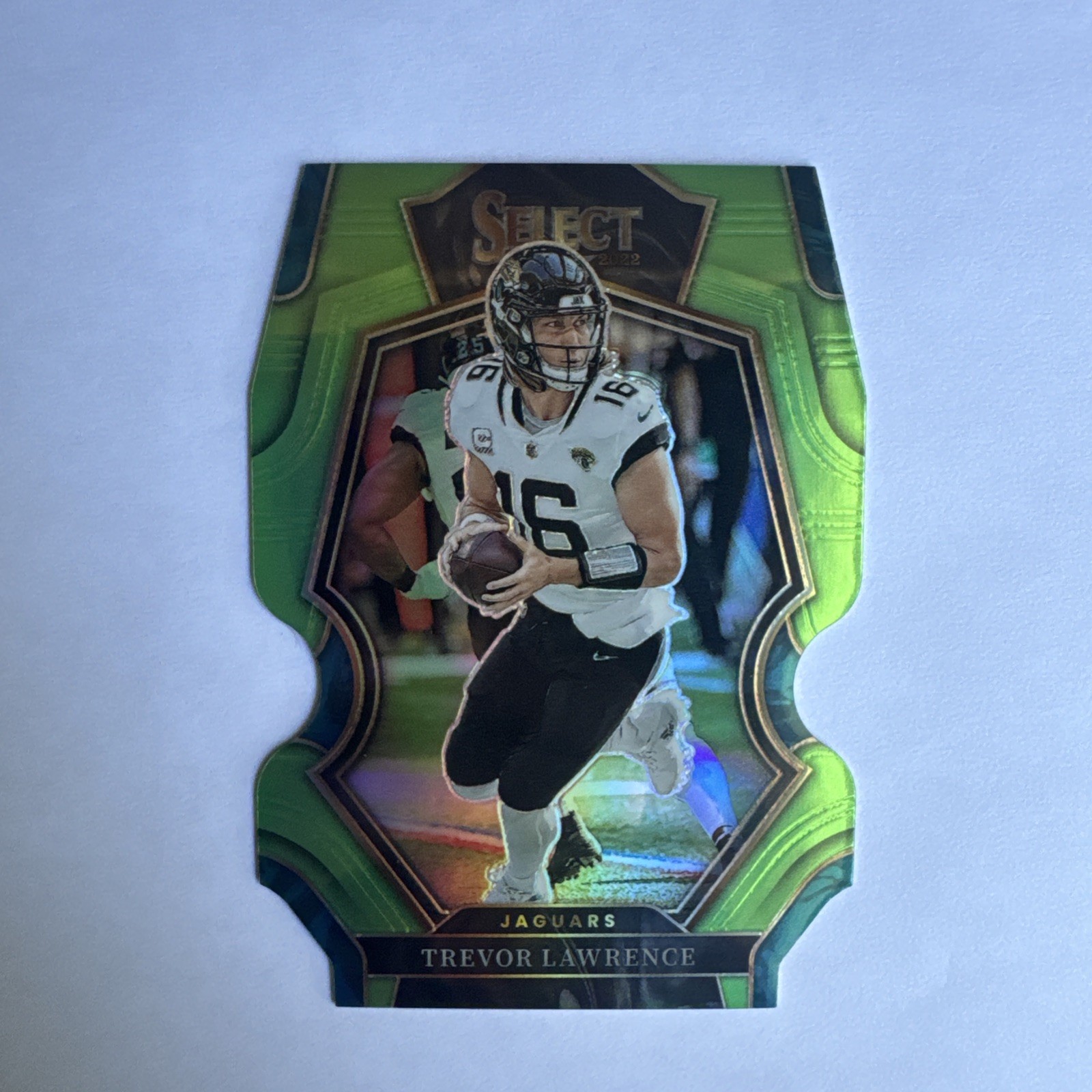 2022 Panini Select - Premier Level Trevor Lawrence #145 Neon Green Die-Cut /299