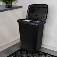 20.4 Gal Trash Can Plastic Dual Function Divided Extra Large Kitchen Waste Bin