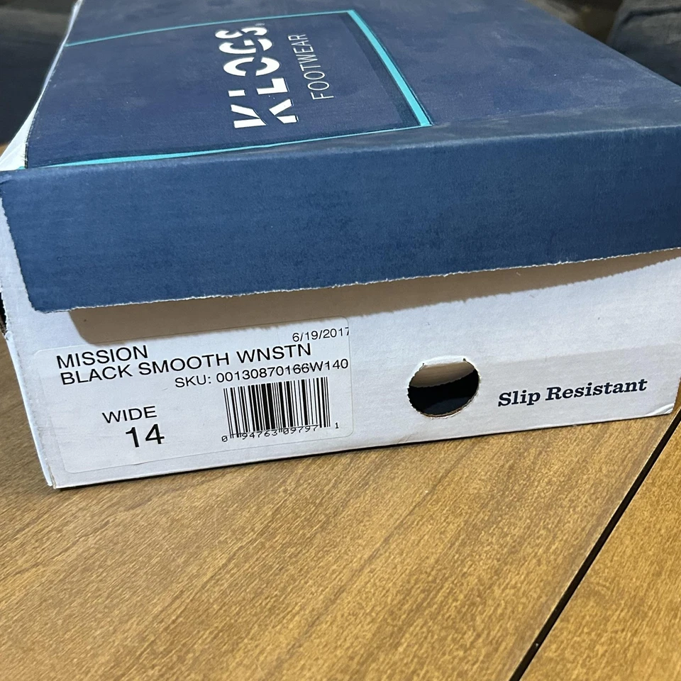 Klogs Mission Shoes Mens Size 14 Wide Black Slip Resistant Work Clogs Slip On - Image 2 of 4