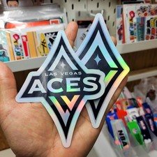 * FREE SHIPPING *  WNBA LAS VEGAS ACES set of 2 Large Holographic stickers