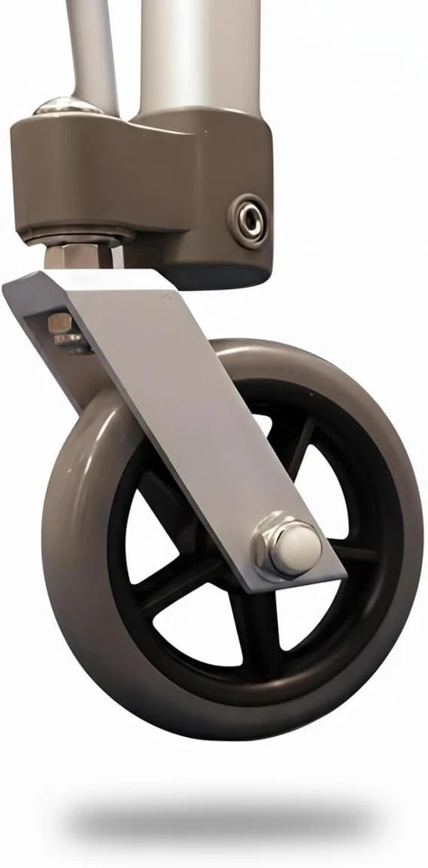 DEAMBULATORE PER ANZIANI 2 RUOTE PIROETTANTI E 2 RUOTE GEMELLATE CON FRENI - Immagine 3 di 4