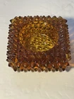 Fenton Hobnail Amber Pressed Glass 3" x 3" x 1" Square Votive Candle Holder