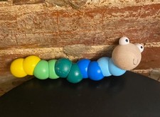 Woody The Worm a Bendy Wooden Sensory Toy Multicolor 2inX6.5in