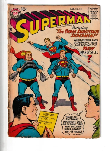 Vintage DC Comic Book Superman No 115 August 1957